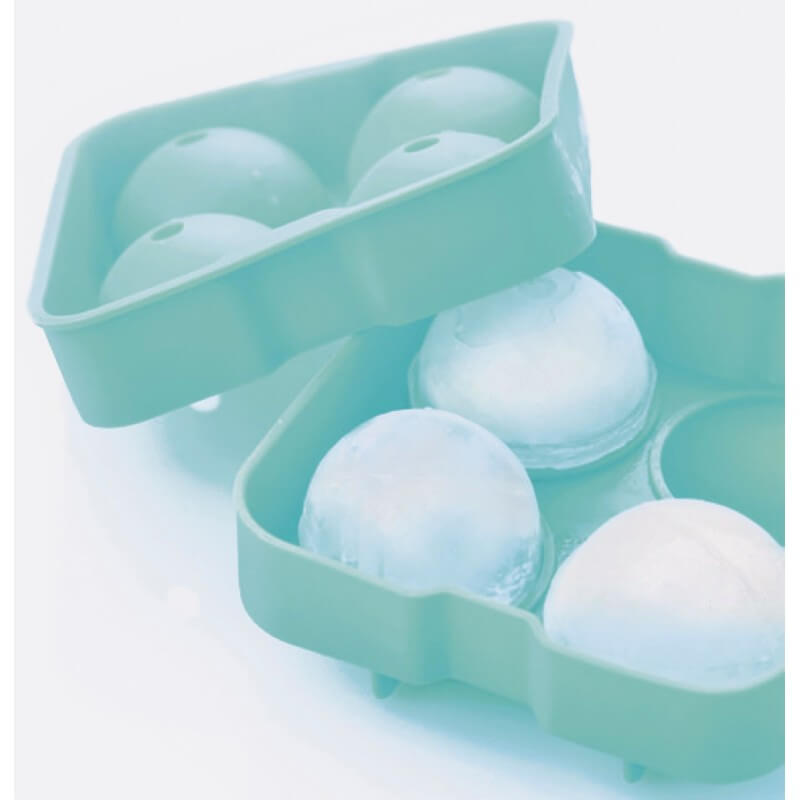 Moule à glaçons 4 boules de glace en silicone bleu de 4,5cm